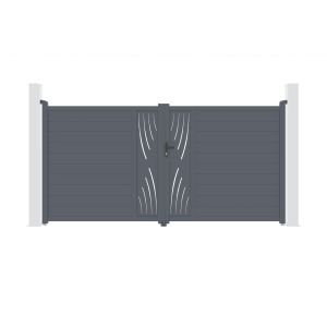 Puerta automática batiente veleta 3,5m a.180cm + motor hicker b200