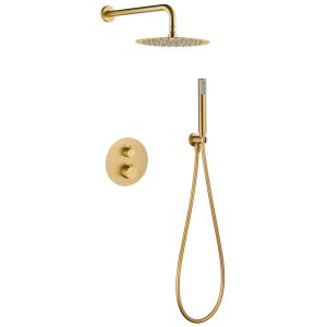 Conjunto ducha termostático empotrado bless oro cepillado [ imex® ]