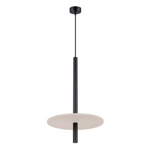 Lámpara colgante feltro 1 beige/negro fieltro/acero 30x126x30cm