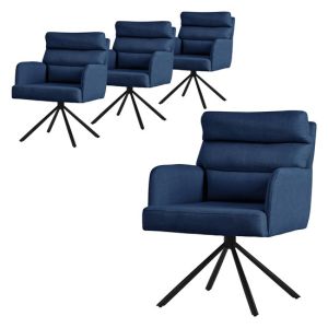 4x sillas de comedor giratoria azul oscuro asiento