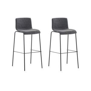 Taburetes de bar de tela gris - 2 uds - 100 cm