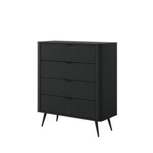 Comoda - 3xe living - 4 cajones - negro - 88,2 x 38 x 101,2 cm - patas de a