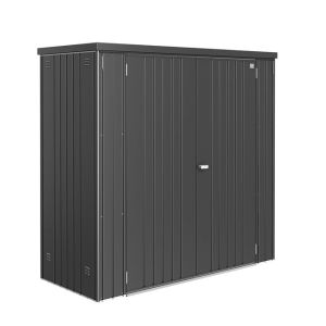 Armario metalico biohort alto jardin color gris oscuro metalizado 190
