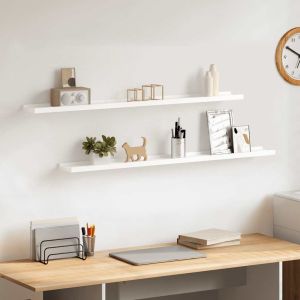 Estantes de pared 2 unidades blanco 100x9x3 cm