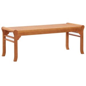 Banco de jardín de 2 plazas de madera maciza eucalipto 120 cm joy718302