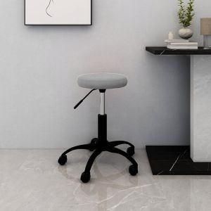 vidaXL silla de oficina giratoria de terciopelo gris claro