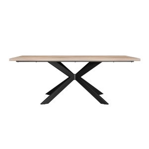 Mesa de comedor tapa 36 mm de grosor color roble estructura metalica