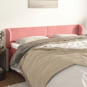 Cabecero de terciopelo rosa 163x23x78/88 cm eso3832