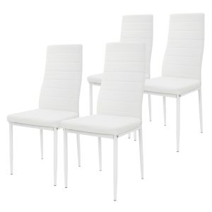 Juego de 4 sillas tapizadas piel sintética para comedor, cocina o salón