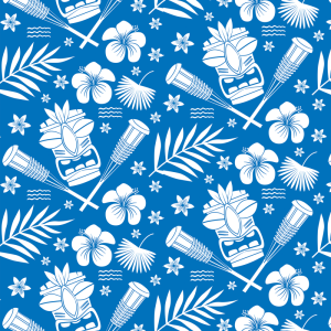 Papel pintado infantil hawaiano azul 60cm por 300cm