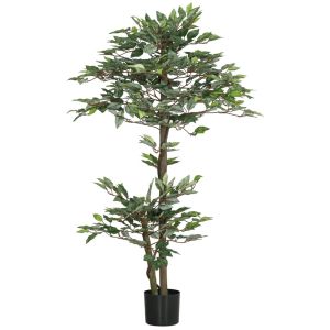Ficus artificial 15x15x150 cm pe, pp color verde Outsunny