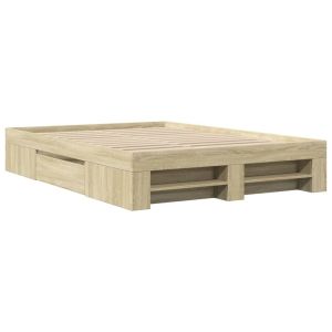 vidaXL estructura de cama sin colchón madera roble sonoma 140x200 cm