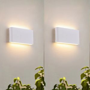 Aplique de pared exterior impermeable 12 w 3000 k blanco