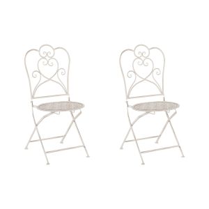 Conjunto de 2 sillas de jardín trieste plegable metal beige claro