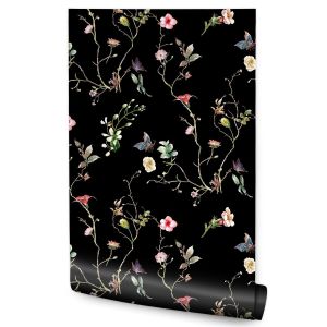 Papel Pintado Para Sala Con Mariposas Y Flores De Colores 53cm x 10m