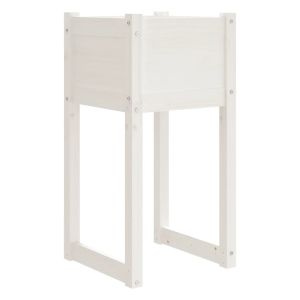 vidaXL jardinera madera maciza de pino blanco 40x40x81 cm