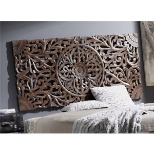 Cabezal/panel madera tallada marron 160x80 cms. 160x80x5 cms