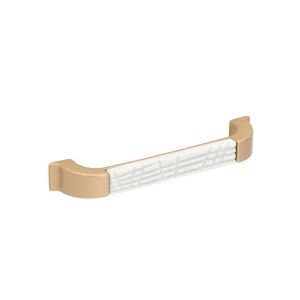 Tirador mueble en zamac y porcel 56 dist entre ejes 128mm latón lote 25