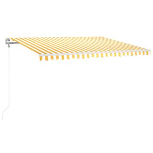 vidaXL toldo automático LED sensor de viento amarillo blanco 400x300cm