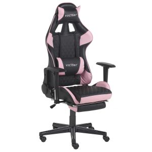 Silla gamer victory piel sintética rosa