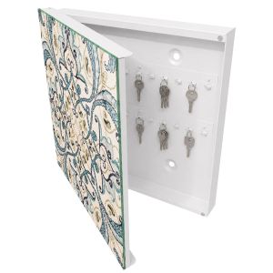 Armario para llaves decorativo 30x30x5, apertura izquierda blanca