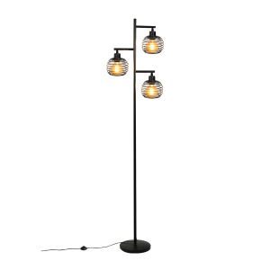 Nettlife lámpara de pie negra E27 25x37