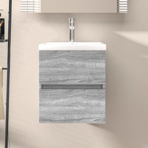 Mueble de lavabo madera de ingeniería gris sonoma 41x38,5x45 cm