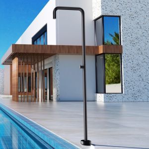 Imex - ducha piscina exterior acero s.316 negro serie utah