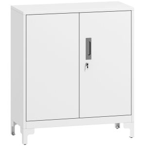 Armario archivador metálico 80x35x91 cm metal color blanco Homcom
