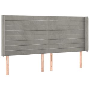 vidaXL cabecero con orejas de terciopelo gris claro 163x16x118/128 cm