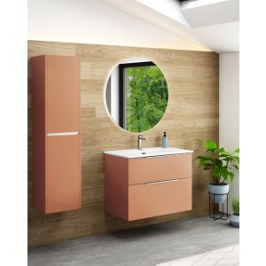 Mueble de baño suspendido con lavabo cerámico | 80 cm  sunset mate