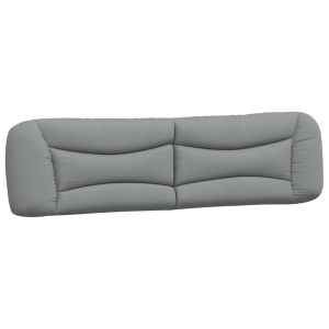 vidaXL cabecero de cama acolchado tela gris claro 200 cm