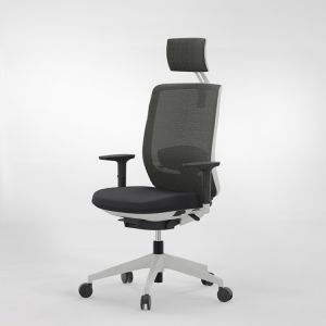 Actiu trim silla de escritorio white and black - con cabezal, 3d