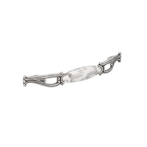 Tirador muebles en zamac y porcel 91 dist entre ejes 128mm plata lote de 6