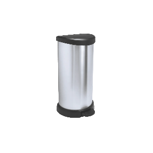 Curver cubo de basura con pedal 40l, acabado acero, tapa y aro para bolsa