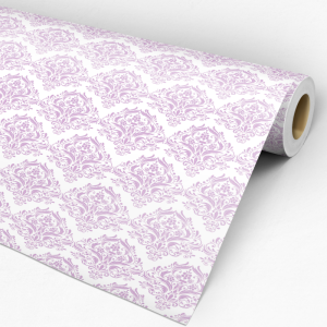 Papel pintado victoriano rosa y blanco 58cm ancho por 350cm alto