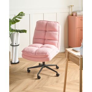 Silla de oficina addison bouclé rosa