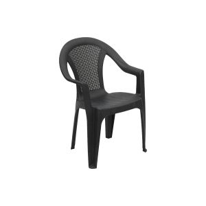 Silla de exterior serchion, apilable, plástico gris antracita