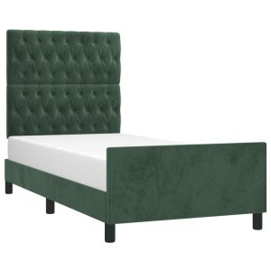 vidaXL estructura cama sin colchón terciopelo verde oscuro 100x200 cm