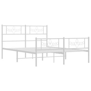 vidaXL estructura cama sin colchón con estribo metal blanco 135x190 cm
