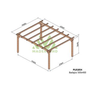 Cochera de madera - badajoz 500x400cm (maderland)