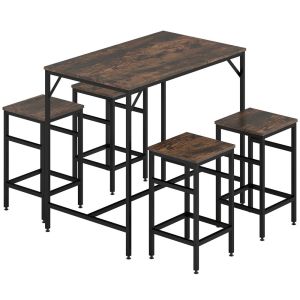 Muebles de bar 100x60x88 cm mdf, metal color marrón Homcom, hogar - cocina