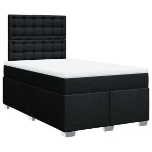 vidaXL cama box spring con colchón tela negro 120x200 cm