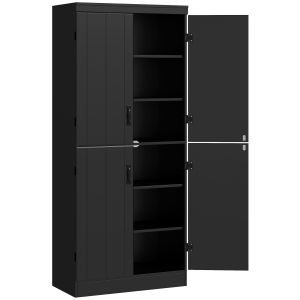 Aparador en mdf negro 76x40x176.7 cm
