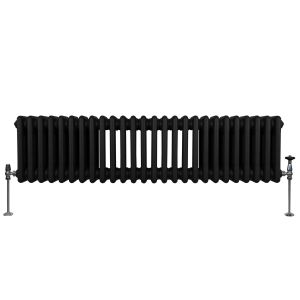 Radiador tradicional horizontal de 3 columnas - 300 x 1192mm - negro