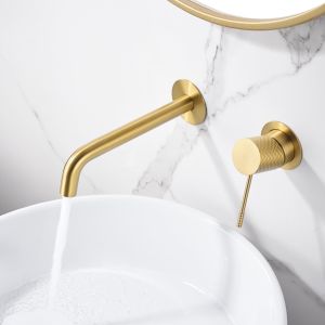 Imex - grifo monomando lavabo empotrado oro serie génova