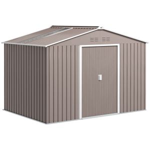 Caseta de jardín 277x195x192 cm acero galvanizado color gris Outsunny