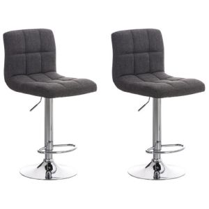 Taburetes de bar de diseño - tela gris - lote 2