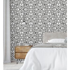 Papel pintado gaulan   geométrico moderno blanco y 5.23m²