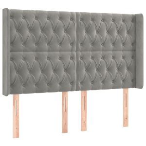 vidaXL cabecero con orejas de terciopelo gris claro 163x16x118/128 cm
